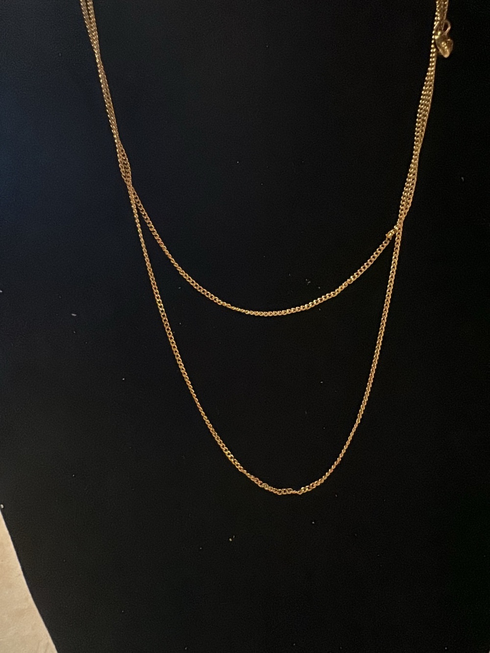 Brighton Gold Double-Layer dainty Women's Necklace - Elegant Layered Chain - Picture 3 of 11